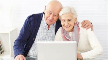 Older couple on the computer